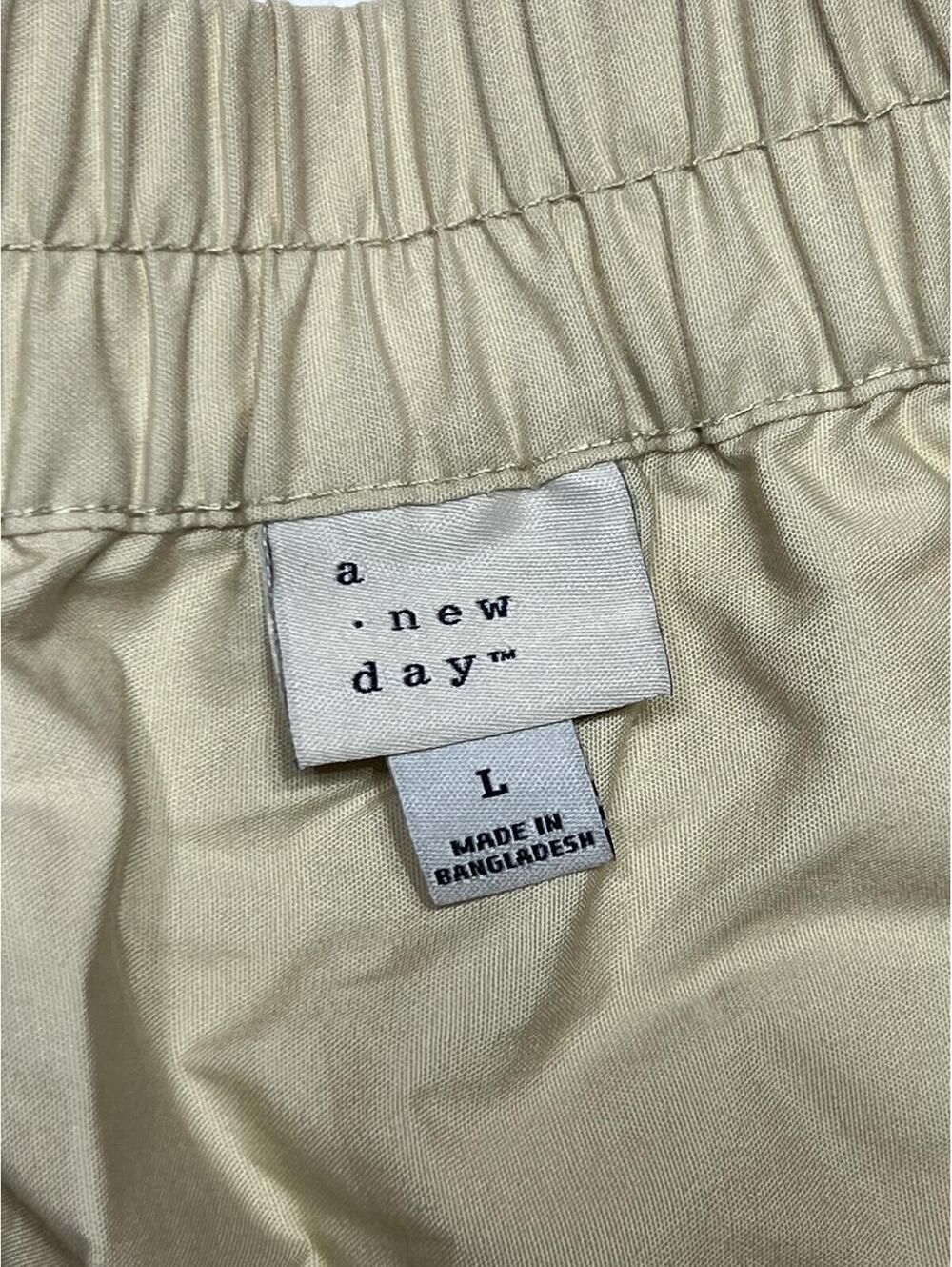 a new day Beige Elastic Waist Midi Skirt Size L